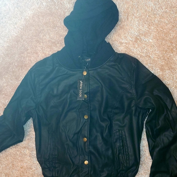 New look faux leather button jacket - Picture 3 of 5